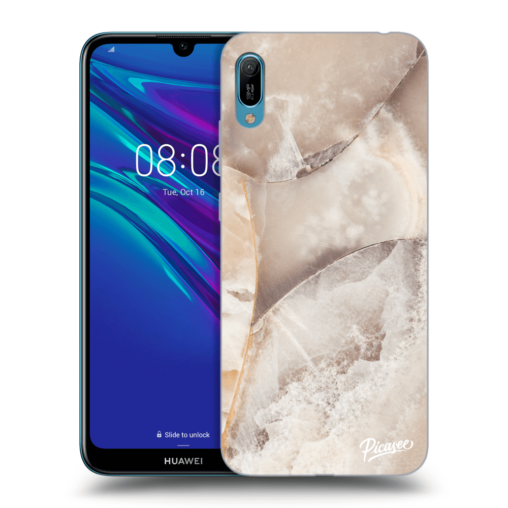 Picasee Huawei Y6 2019 Hülle - Transparentes Silikon - Cream marble