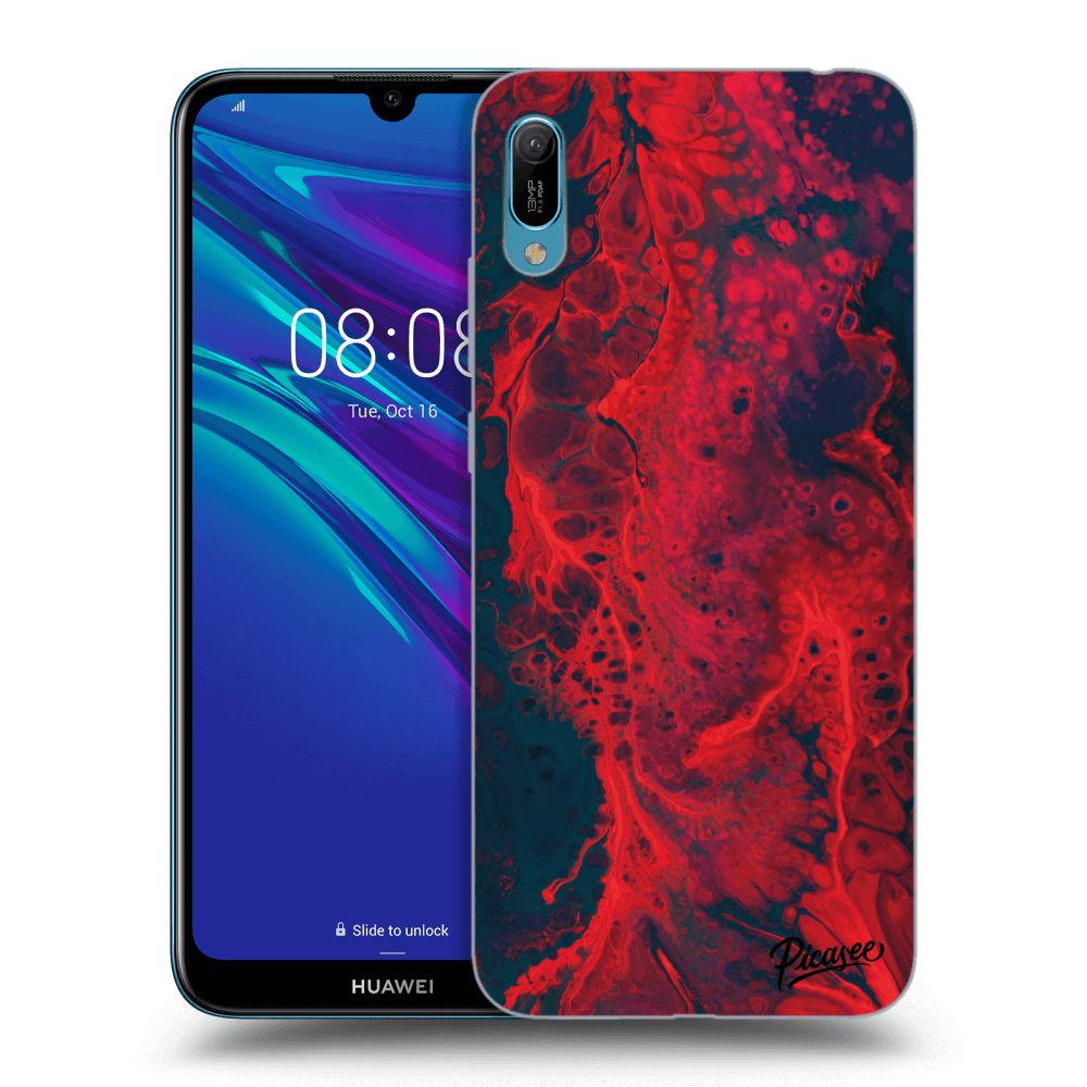 Picasee Huawei Y6 2019 Hülle - Schwarzes Silikon - Organic red