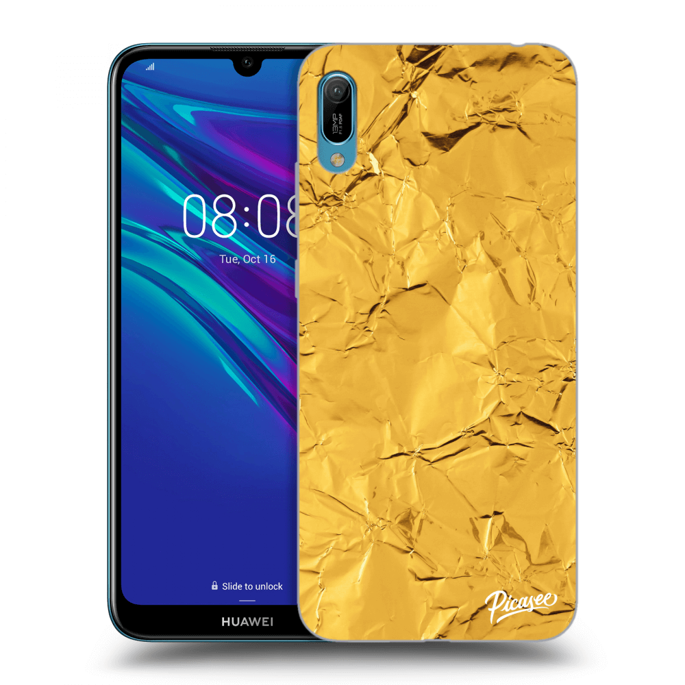 Picasee Huawei Y6 2019 Hülle - Transparentes Silikon - Gold