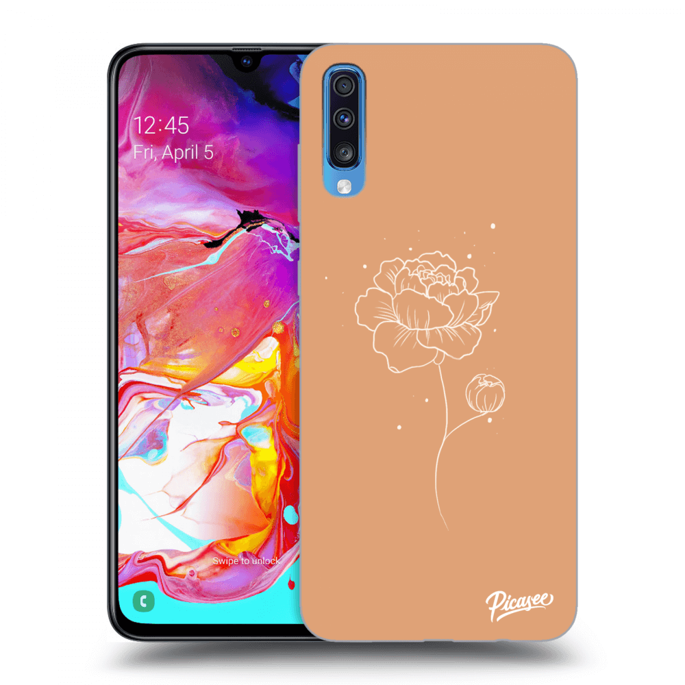 Picasee Samsung Galaxy A70 A705F Hülle - Transparentes Silikon - Peonies