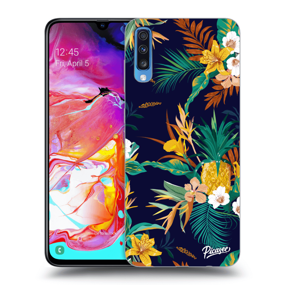 Picasee Samsung Galaxy A70 A705F Hülle - Transparentes Silikon - Pineapple Color