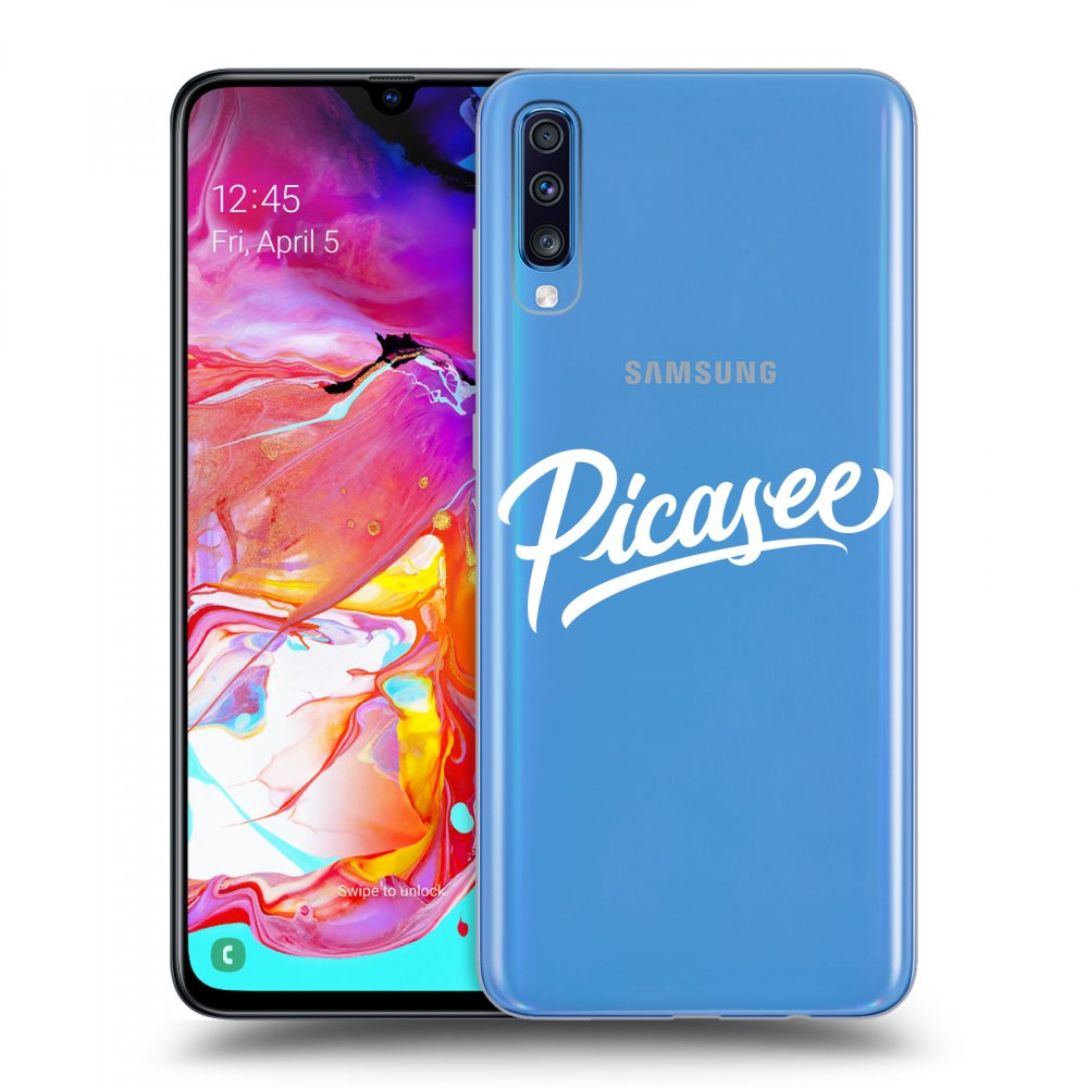 Picasee Samsung Galaxy A70 A705F Hülle - Transparentes Silikon - Picasee - White