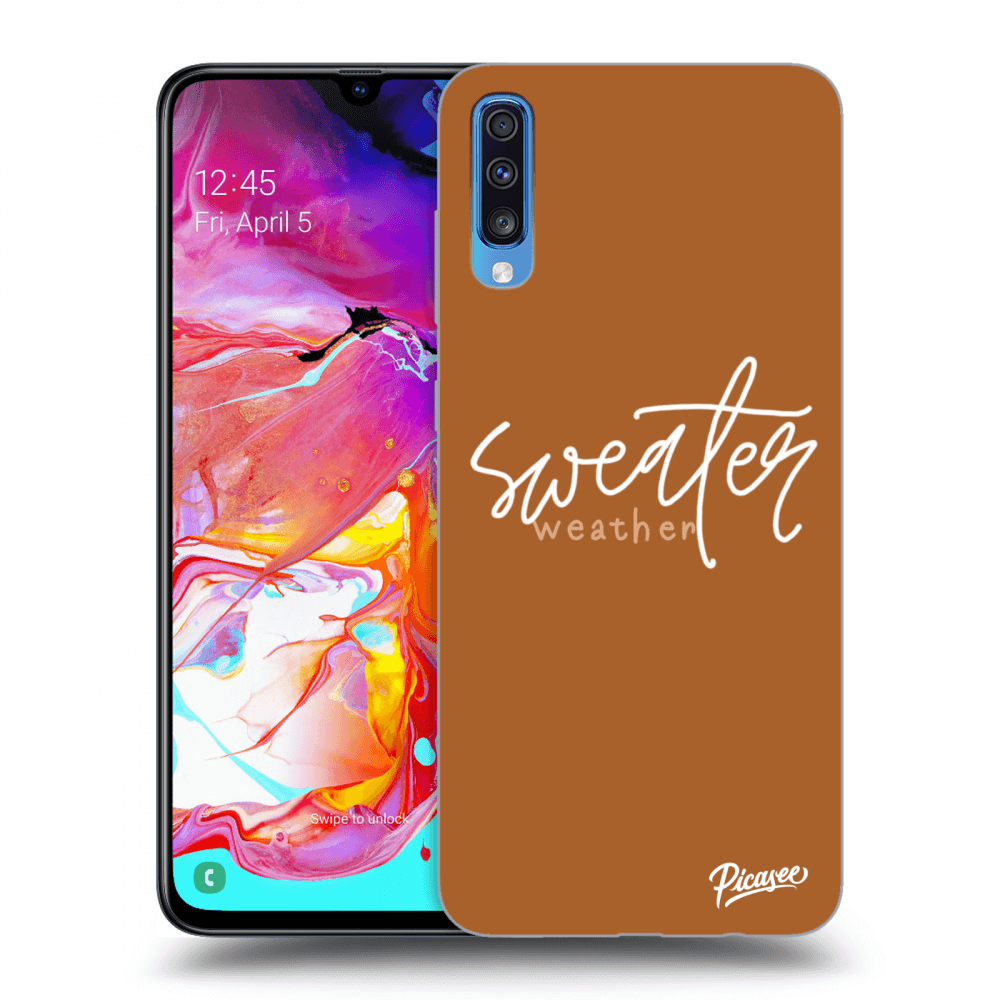 Picasee Samsung Galaxy A70 A705F Hülle - Transparentes Silikon - Sweater weather