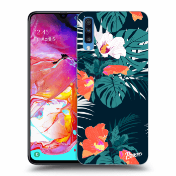 Picasee Samsung Galaxy A70 A705F Hülle - Transparentes Silikon - Monstera Color