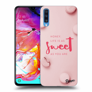Picasee Samsung Galaxy A70 A705F Hülle - Transparentes Silikon - Life is as sweet as you are