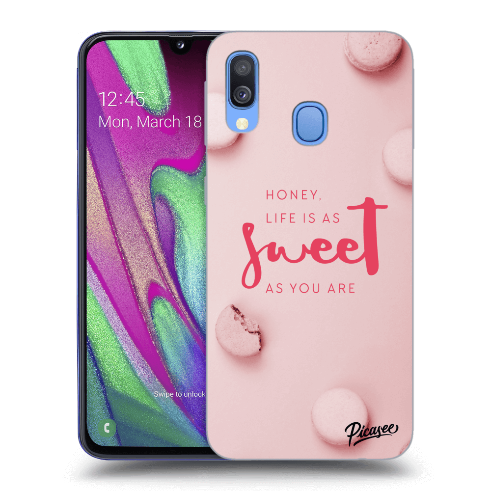 Picasee Samsung Galaxy A40 A405F Hülle - Schwarzes Silikon - Life is as sweet as you are