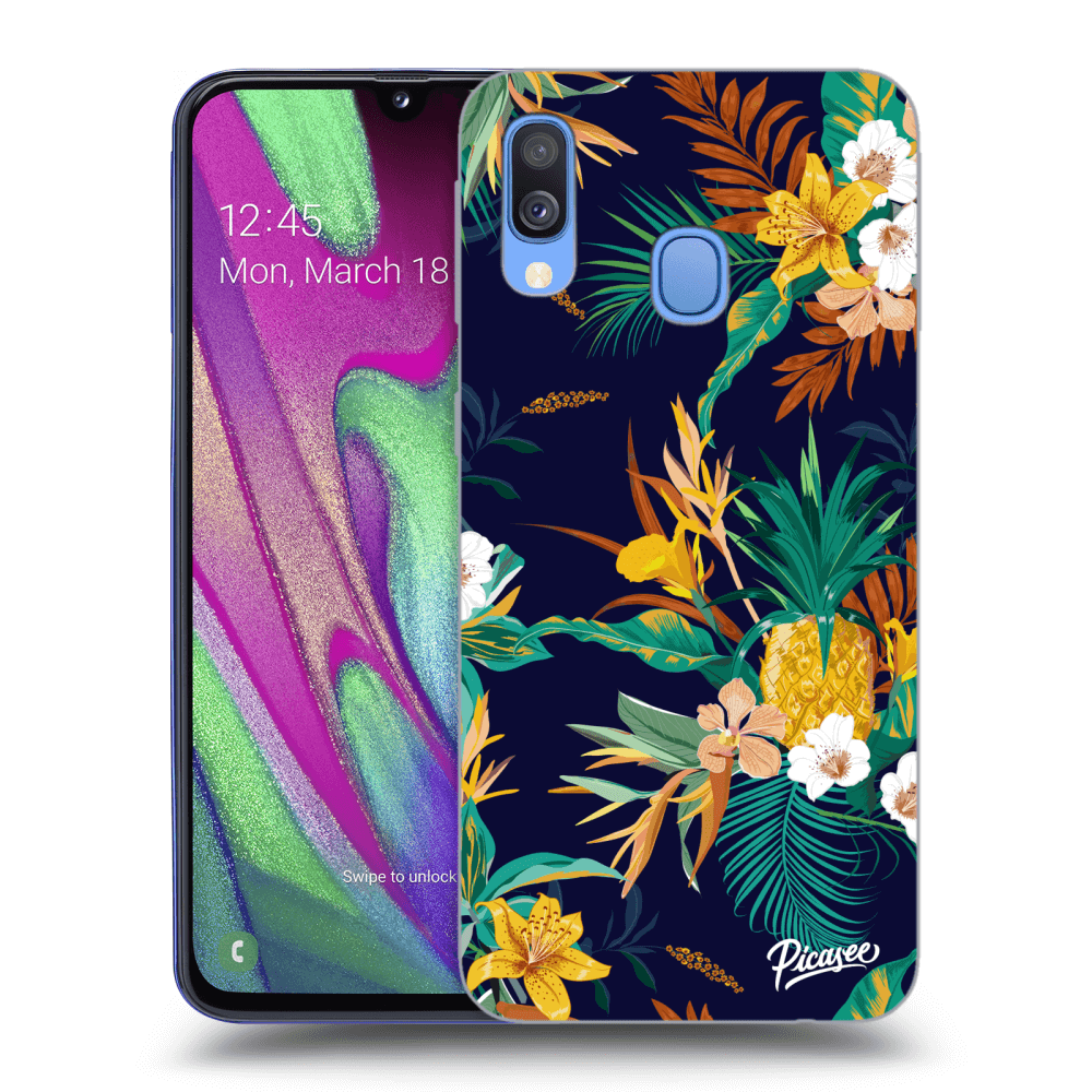 Picasee Samsung Galaxy A40 A405F Hülle - Transparentes Silikon - Pineapple Color