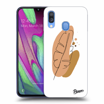 Picasee Samsung Galaxy A40 A405F Hülle - Schwarzes Silikon - Feather brown