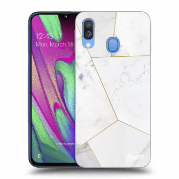 Hülle für Samsung Galaxy A40 A405F - White tile