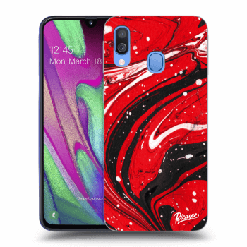 Picasee Samsung Galaxy A40 A405F Hülle - Transparentes Silikon - Red black