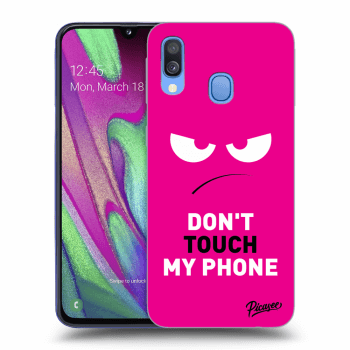 Picasee Samsung Galaxy A40 A405F Hülle - Schwarzes Silikon - Angry Eyes - Pink