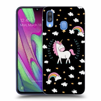 Hülle für Samsung Galaxy A40 A405F - Einhorn Sternenhimmel