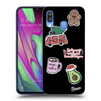 Hülle für Samsung Galaxy A40 A405F - Christmas Stickers