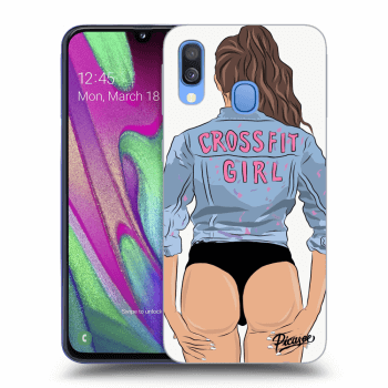 Picasee Samsung Galaxy A40 A405F Hülle - Transparentes Silikon - Crossfit girl - nickynellow