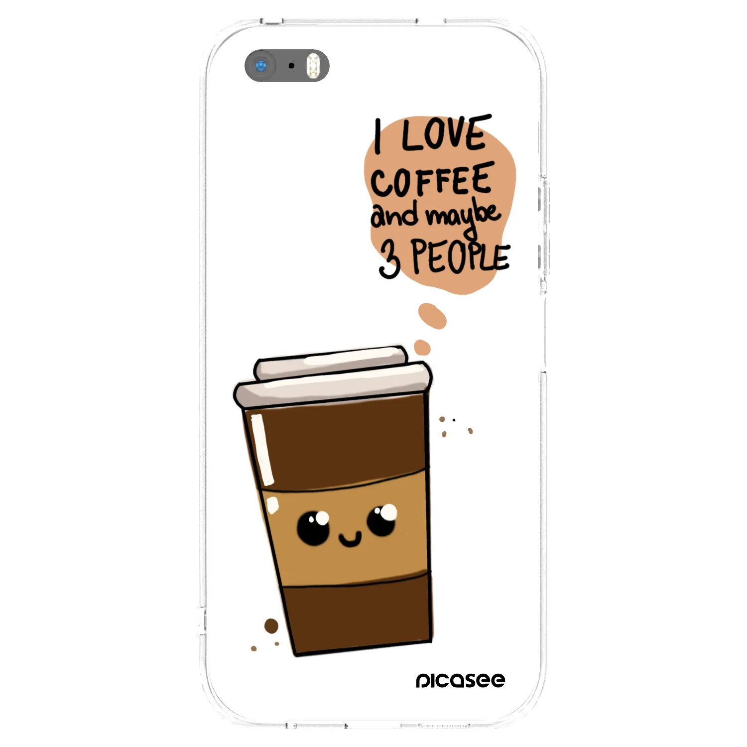 Picasee Apple iPhone 5/5S/SE Hülle - Transparentes Silikon - Cute coffee