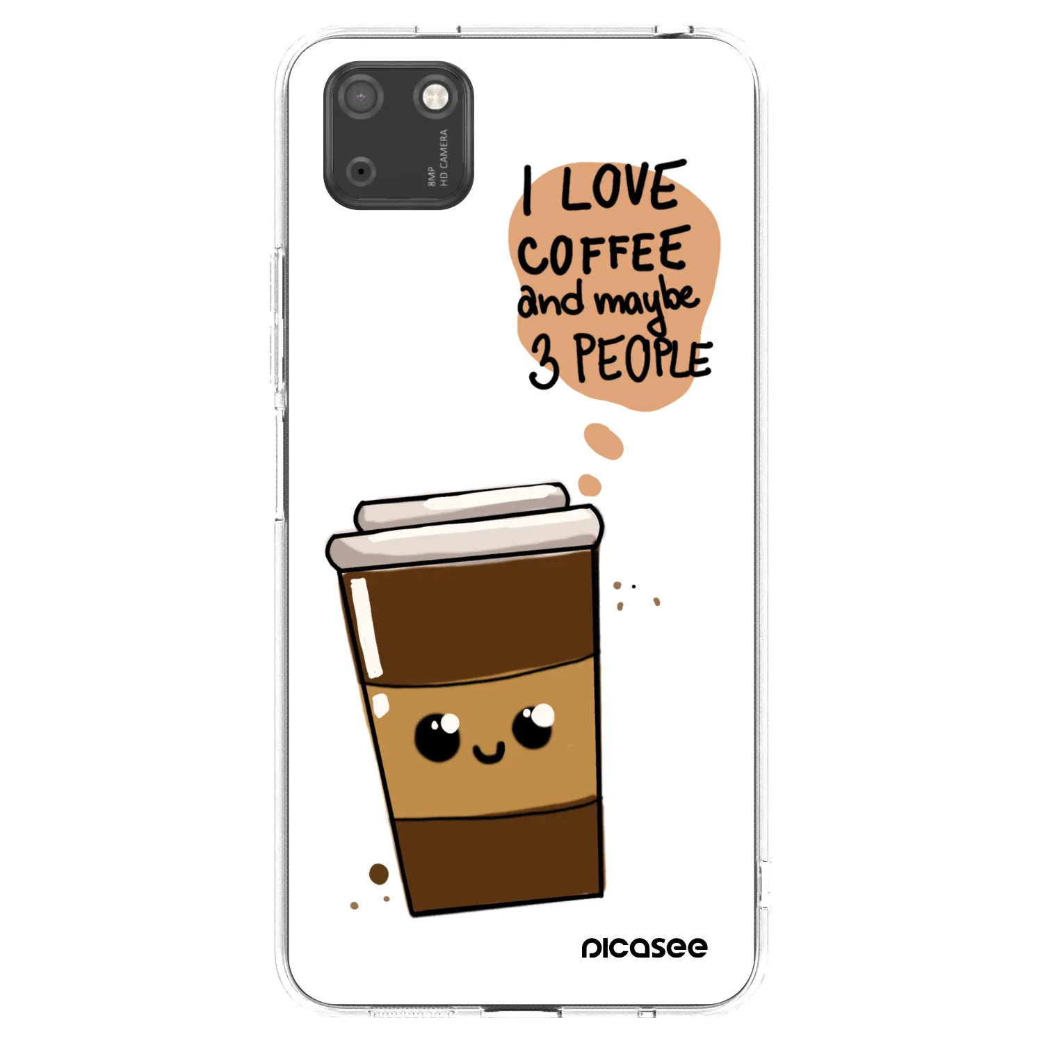 Picasee Huawei Y5P Hülle - Transparentes Silikon - Cute coffee