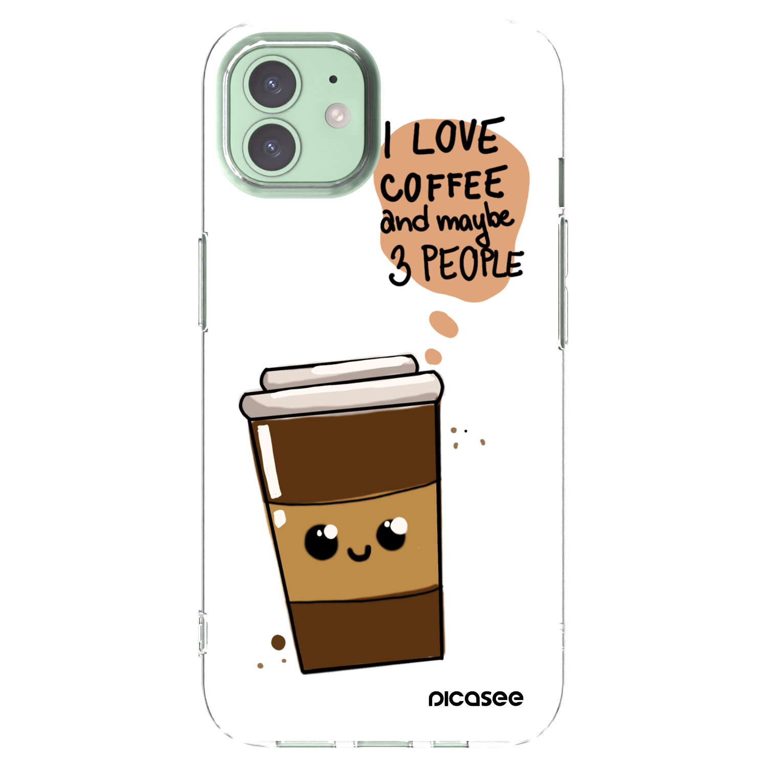 Picasee Apple iPhone 12 Pro Hülle - Transparentes Silikon - Cute coffee