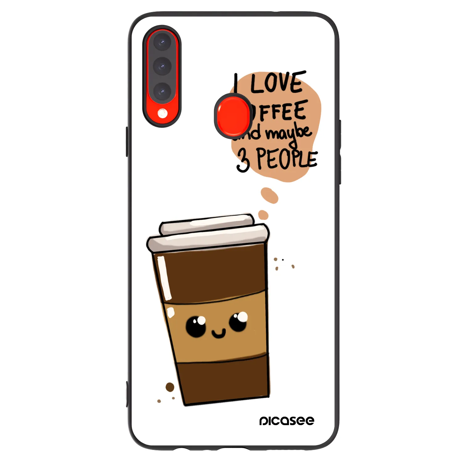 Picasee Samsung Galaxy A20s Hülle - Schwarzes Silikon - Cute coffee