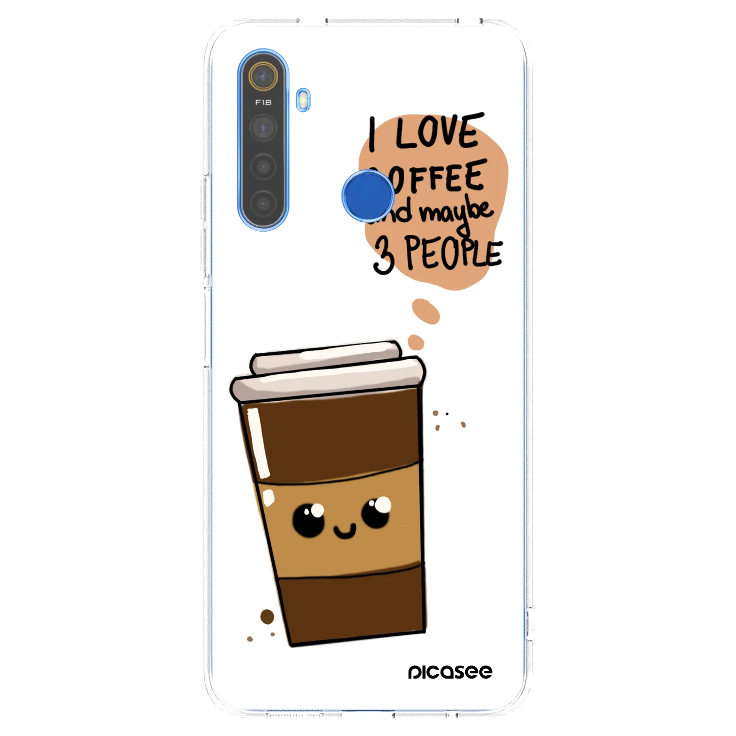 Picasee Realme 5 Hülle - Transparentes Silikon - Cute coffee