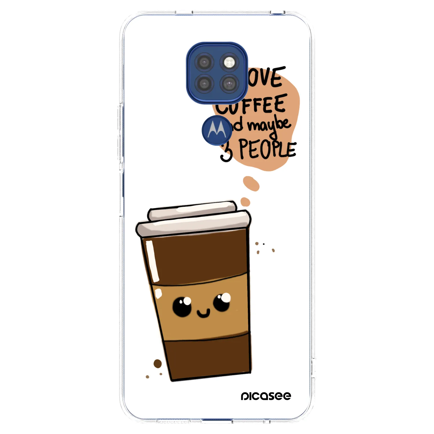 Picasee Motorola Moto G9 Play Hülle - Transparentes Silikon - Cute coffee