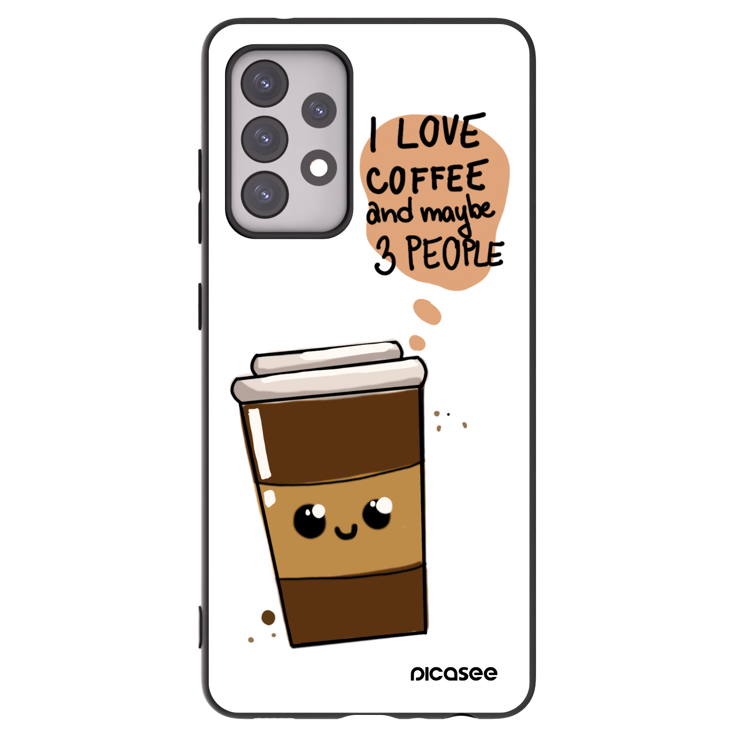 Picasee Samsung Galaxy A52 5G A525F Hülle - Schwarzes Silikon - Cute coffee