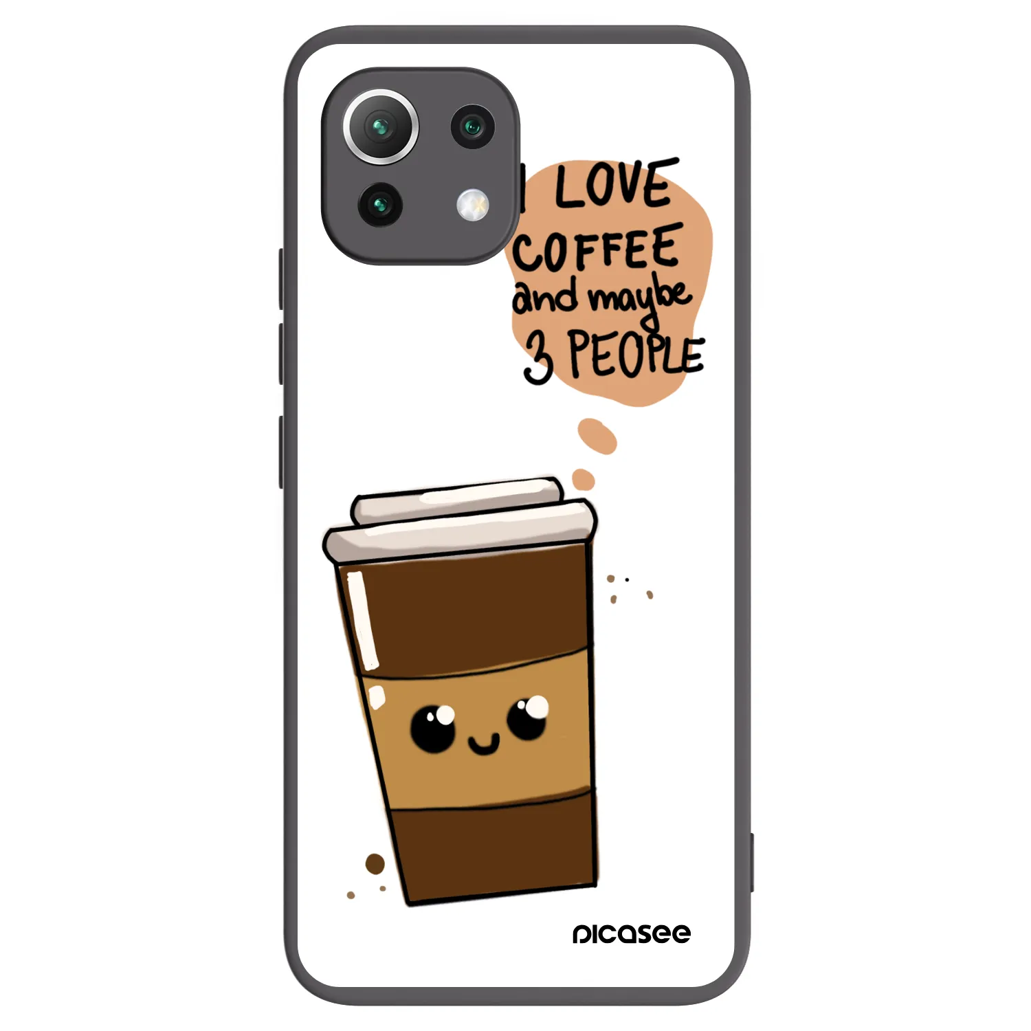 Picasee Xiaomi Mi 11 Lite Hülle - Schwarzes Silikon - Cute coffee