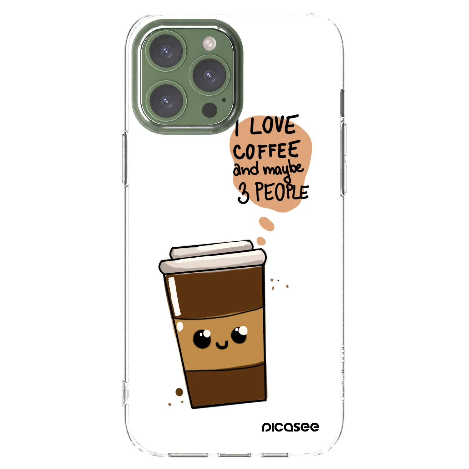 Picasee Apple iPhone 13 Pro Max Hülle - Transparentes Silikon - Cute coffee