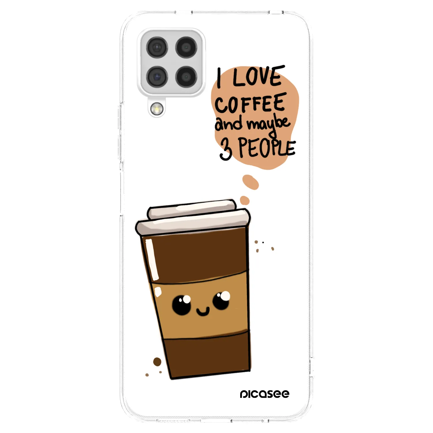 Picasee Samsung Galaxy A22 A225F 4G Hülle - Transparentes Silikon - Cute coffee