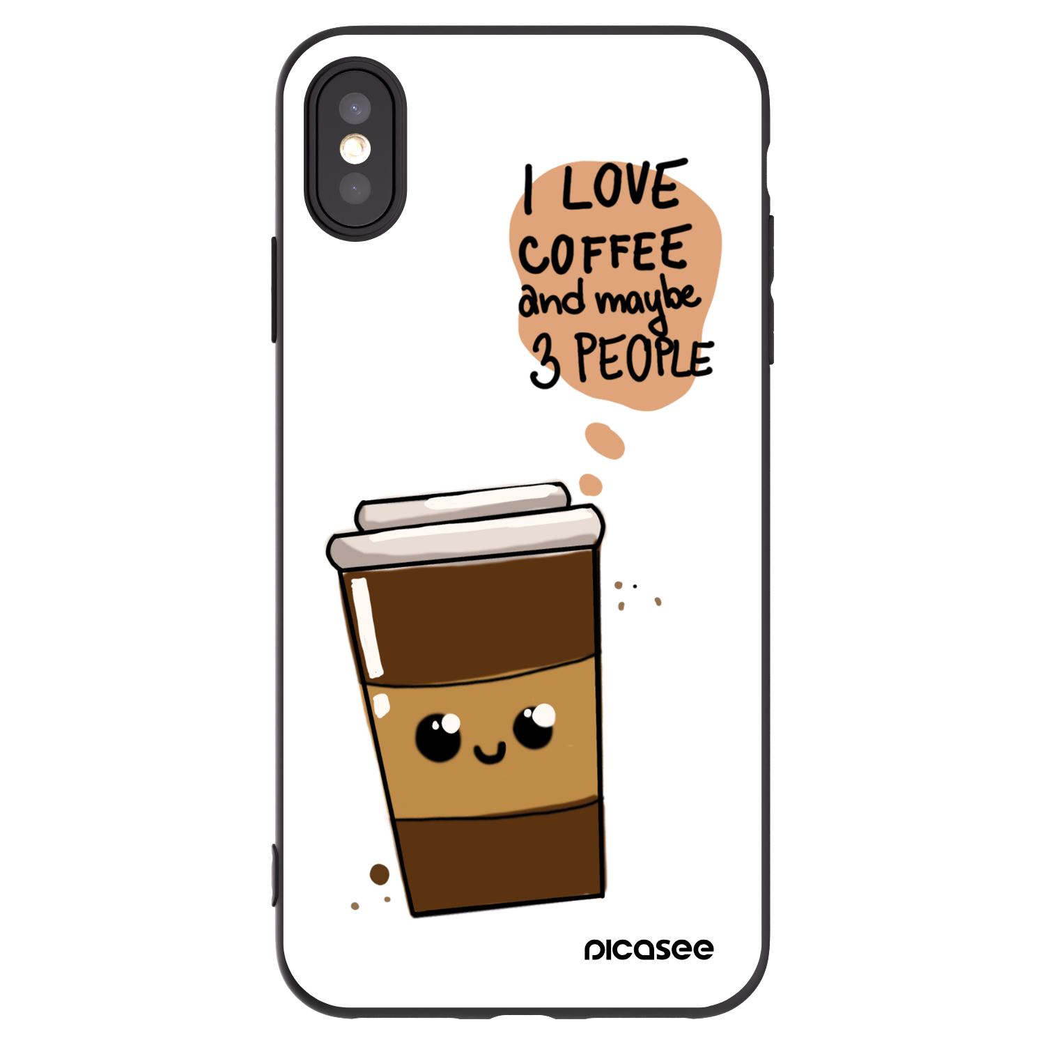 Picasee Apple iPhone XS Max Hülle - Schwarzes Silikon - Cute coffee