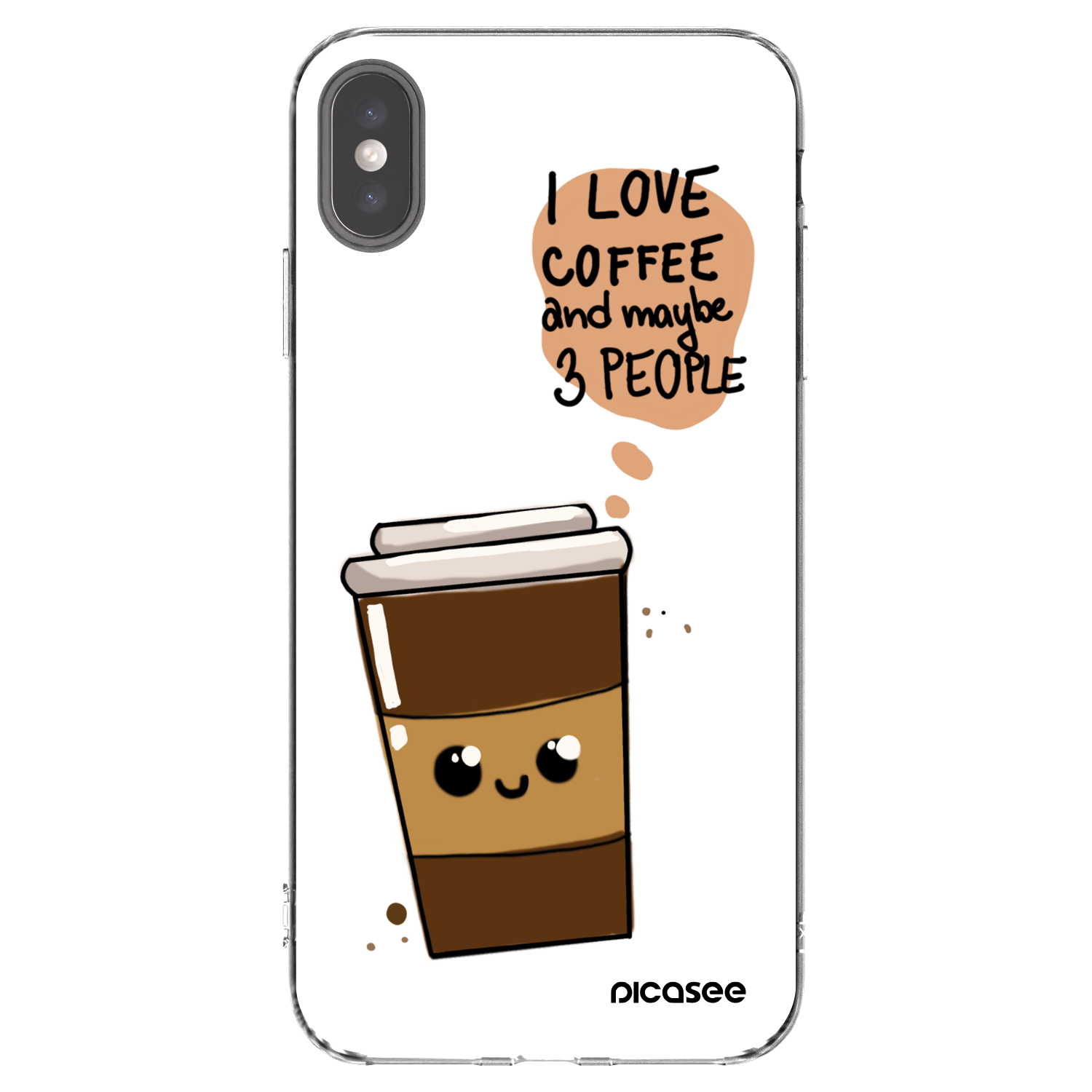Picasee Apple iPhone XS Max Hülle - Transparentes Silikon - Cute coffee