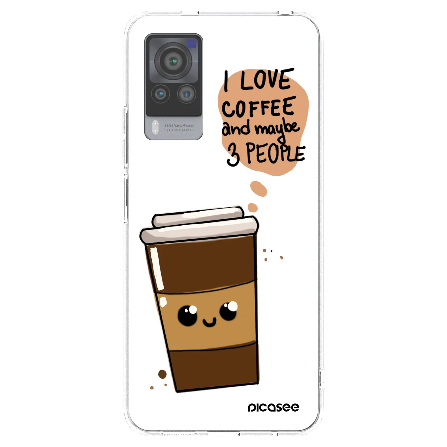 Picasee Vivo X60 Pro 5G Hülle - Transparentes Silikon - Cute coffee