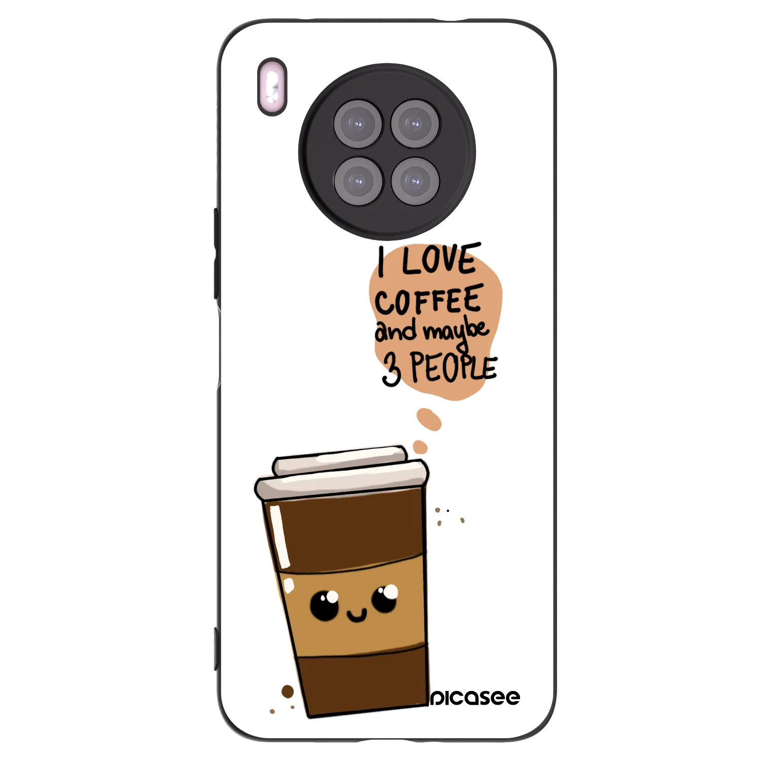 Picasee Huawei Nova 8i Hülle - Schwarzes Silikon - Cute coffee