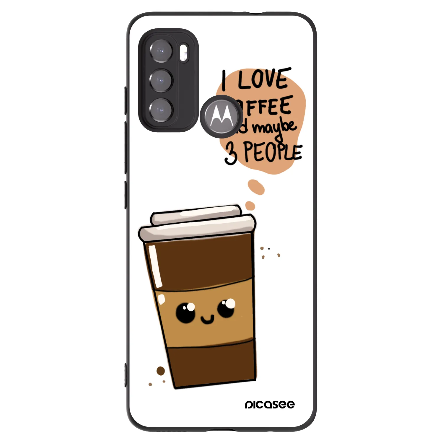 Picasee Motorola Moto G60 Hülle - Schwarzes Silikon - Cute coffee