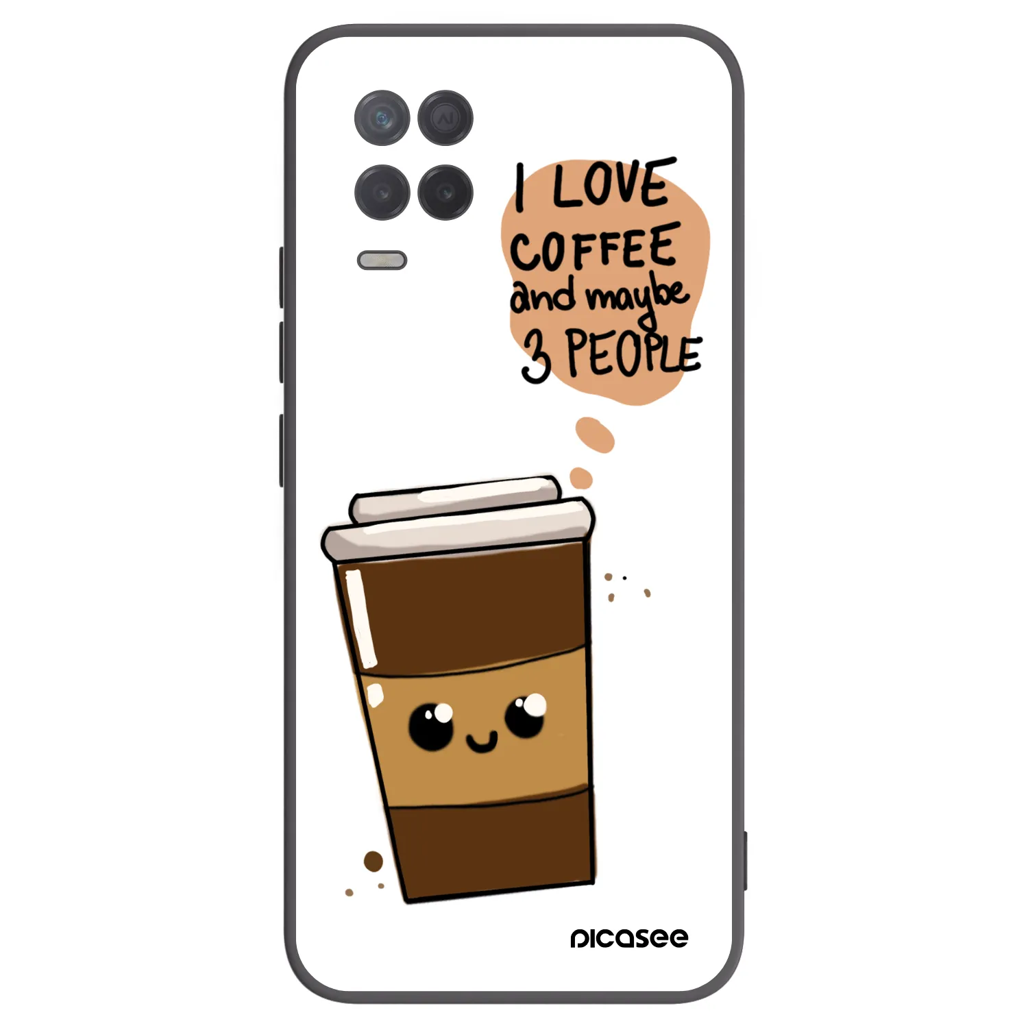 Picasee Realme 8 5G Hülle - Schwarzes Silikon - Cute coffee