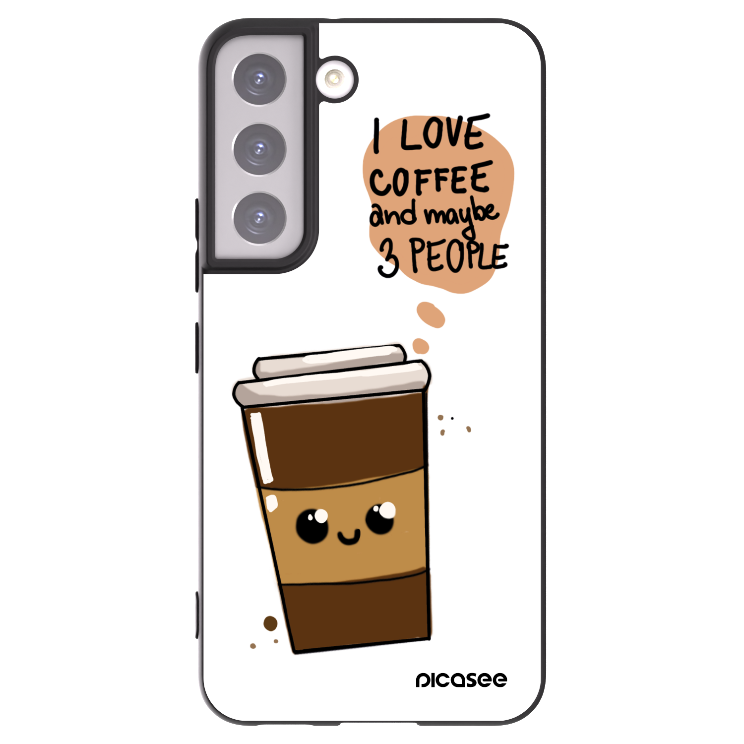 Picasee Samsung Galaxy S22 5G Hülle - Schwarzes Silikon - Cute coffee