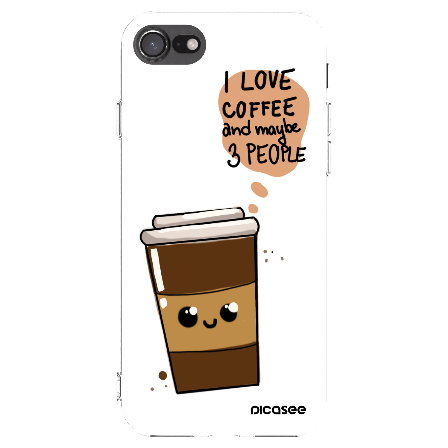 Picasee Apple iPhone SE 2022 Hülle - Transparentes Silikon - Cute coffee