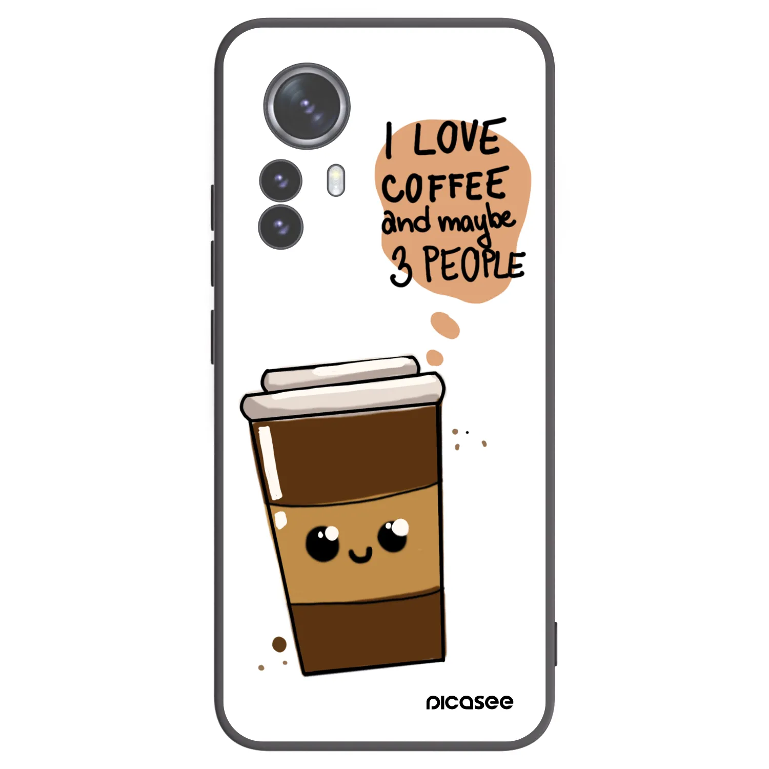 Picasee Xiaomi 12 Pro Hülle - Schwarzes Silikon - Cute coffee