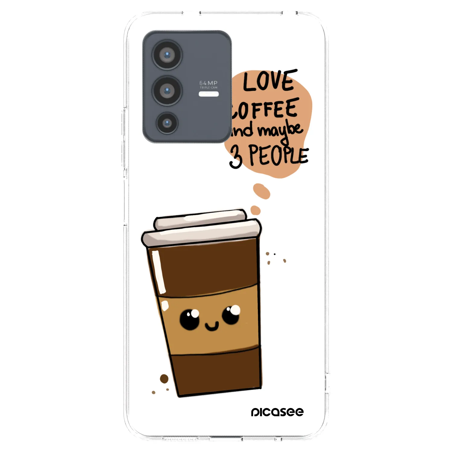 Picasee Vivo V23 5G Hülle - Transparentes Silikon - Cute coffee