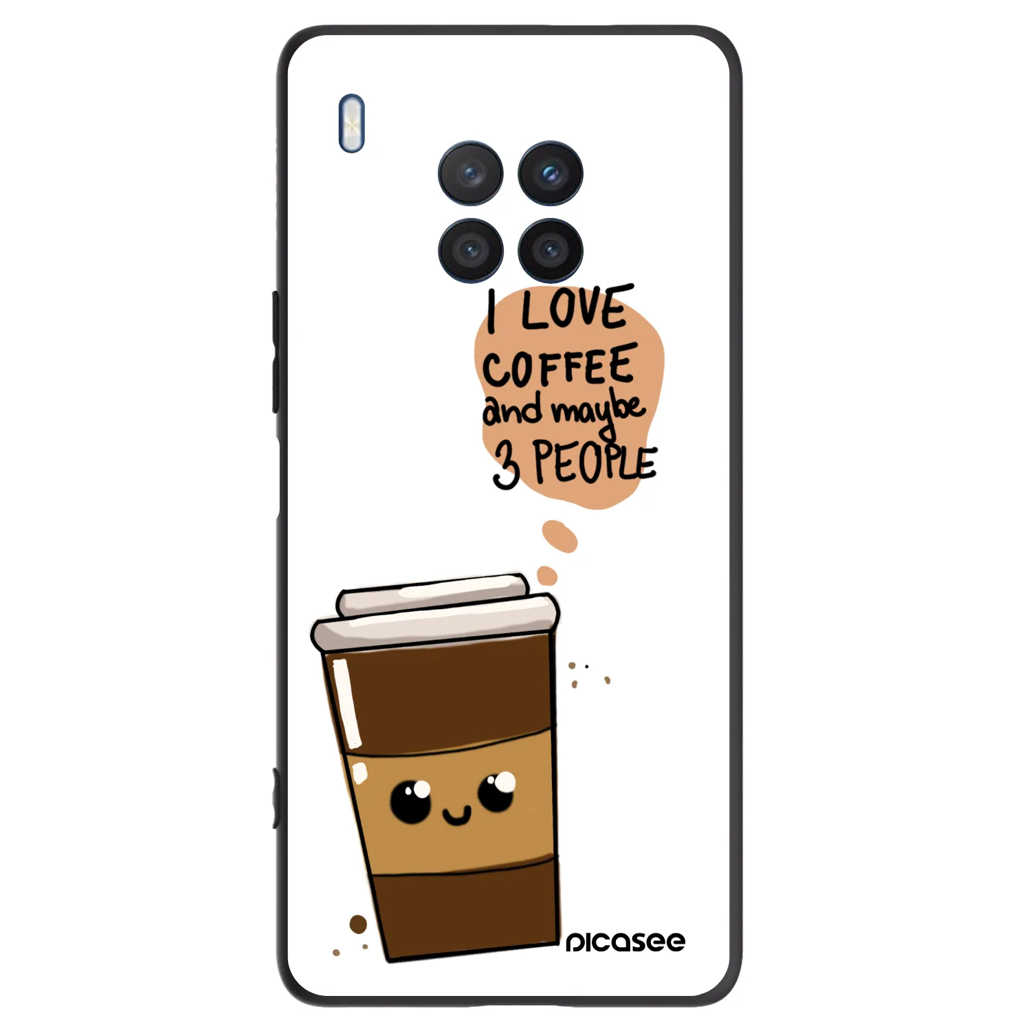 Picasee Honor 50 Lite Hülle - Schwarzes Silikon - Cute coffee