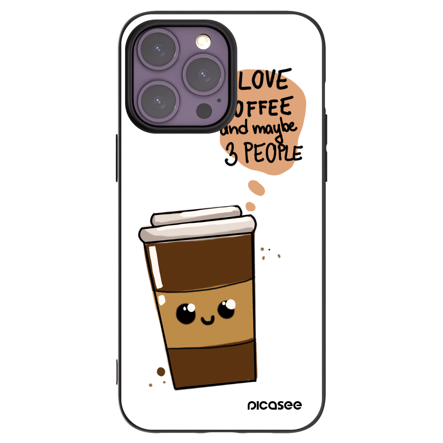 Picasee Apple iPhone 14 Pro Max Hülle - Schwarzes Silikon - Cute coffee