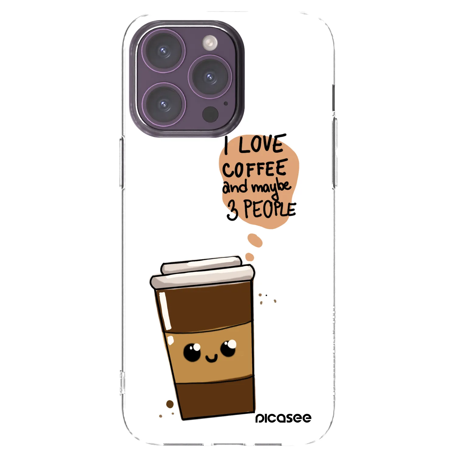 Picasee Apple iPhone 14 Pro Max Hülle - Transparentes Silikon - Cute coffee
