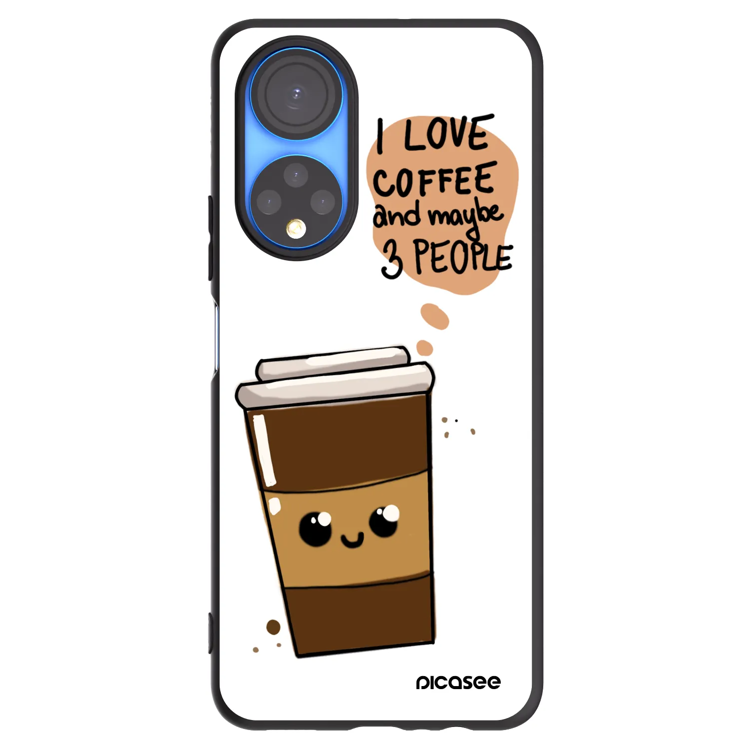 Picasee Honor X7 Hülle - Schwarzes Silikon - Cute coffee