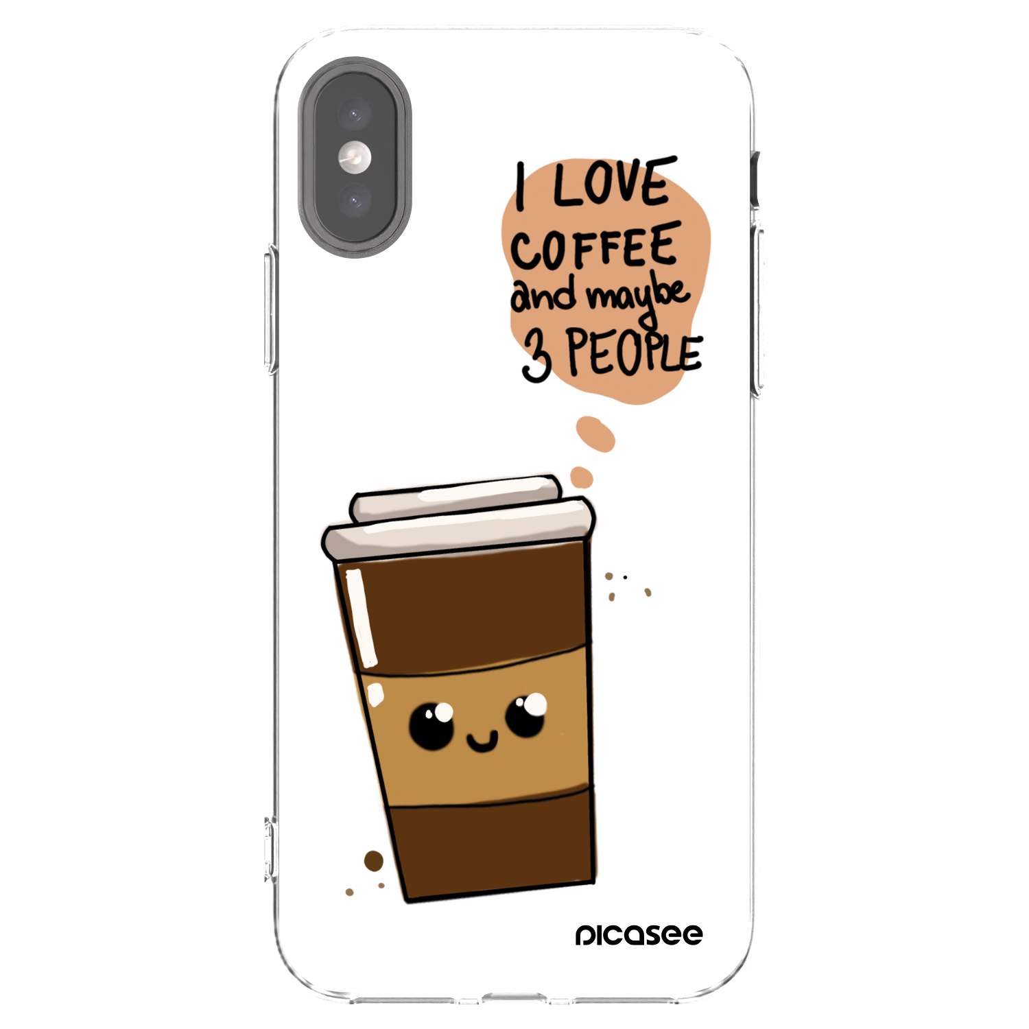 Picasee Apple iPhone X/XS Hülle - Transparentes Silikon - Cute coffee