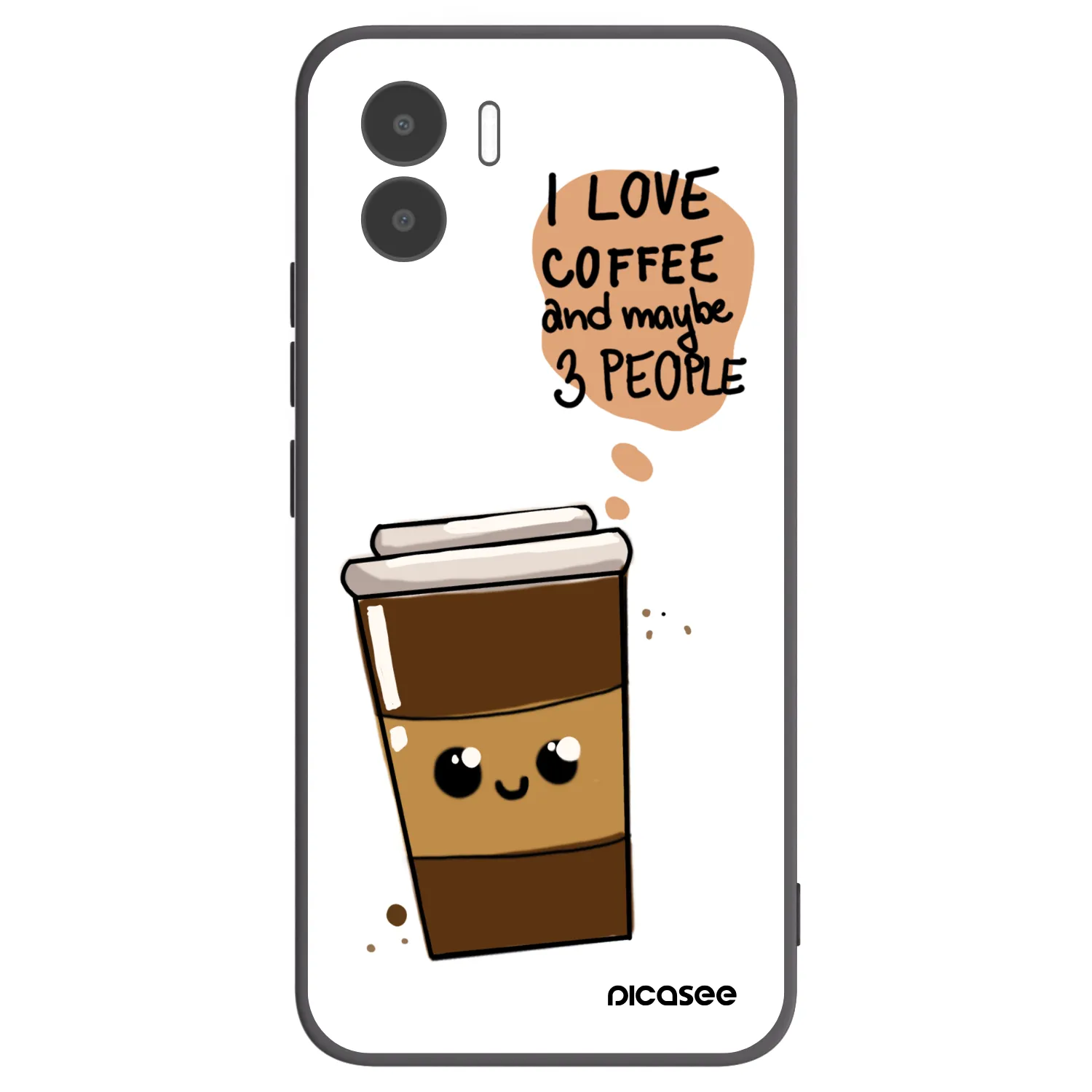 Picasee Xiaomi Redmi A1 Hülle - Schwarzes Silikon - Cute coffee