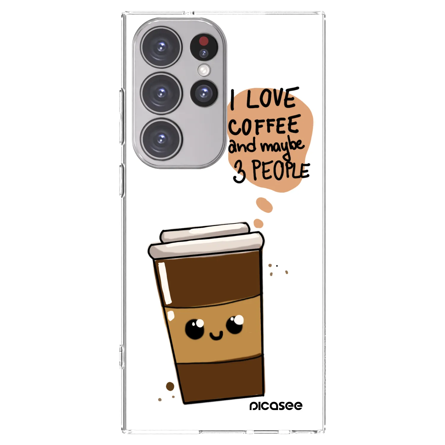 Picasee Samsung Galaxy S23 Ultra 5G Hülle - Transparentes Silikon - Cute coffee