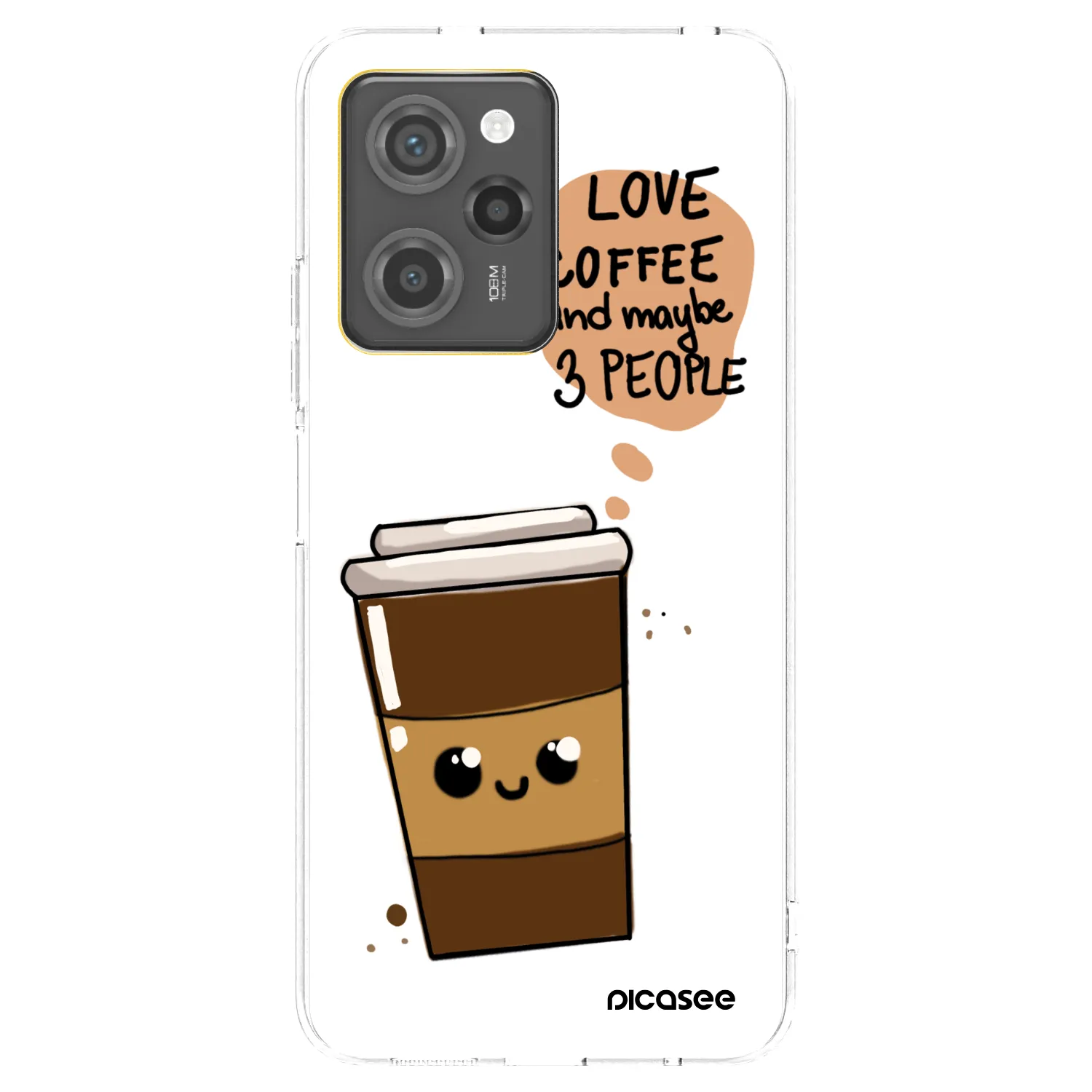 Picasee Xiaomi Poco X5 Pro Hülle - Transparentes Silikon - Cute coffee