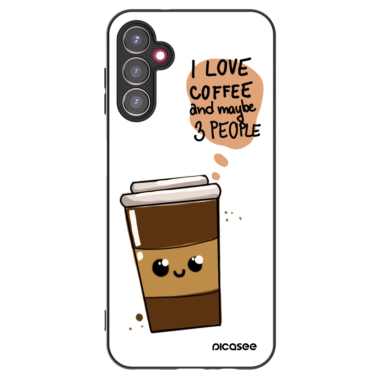 Picasee Samsung Galaxy A14 5G A146P Hülle - Schwarzes Silikon - Cute coffee