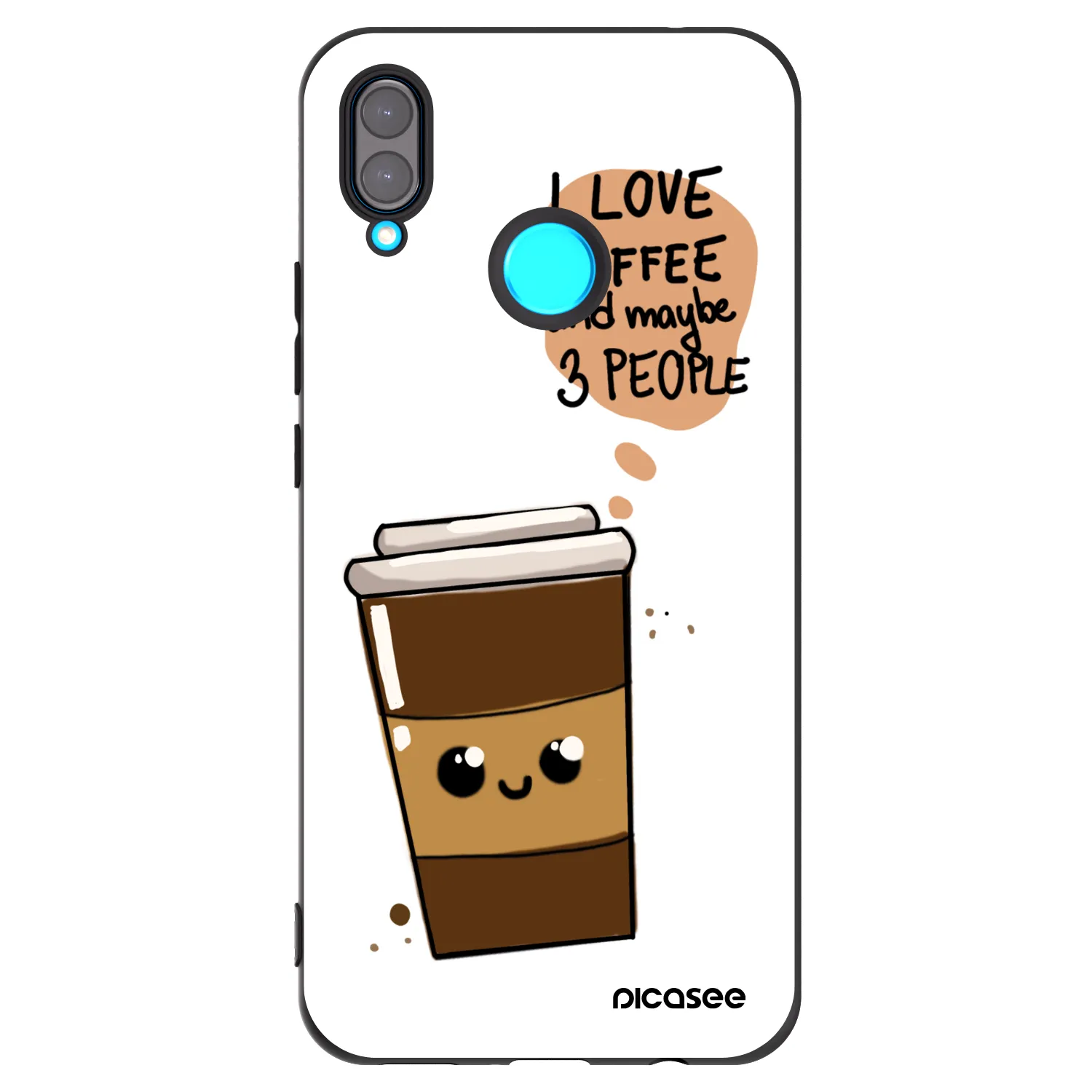 Picasee Huawei Nova 3 Hülle - Schwarzes Silikon - Cute coffee