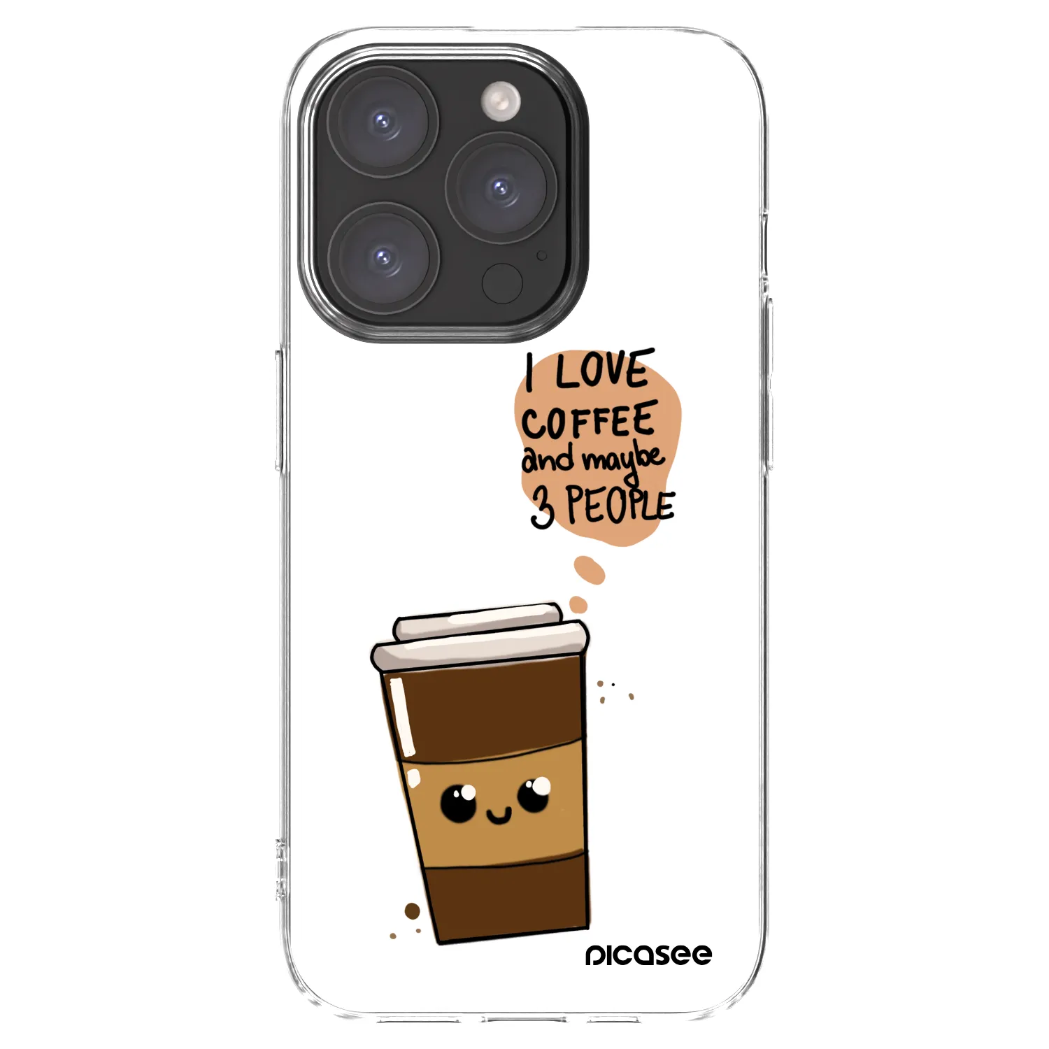 Picasee Apple iPhone 15 Pro Hülle - Transparentes Silikon - Cute coffee