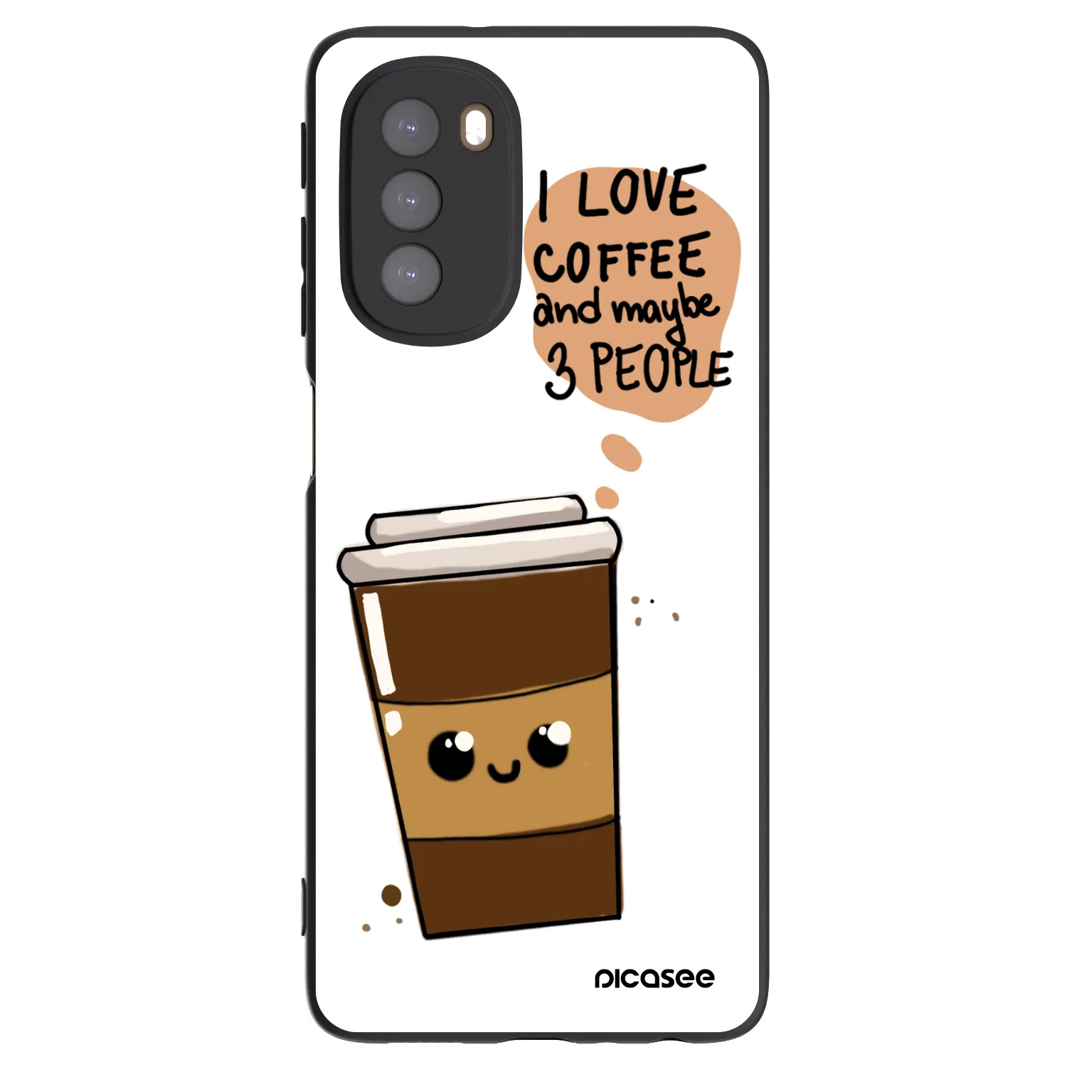 Picasee Motorola Moto G51 Hülle - Schwarzes Silikon - Cute coffee